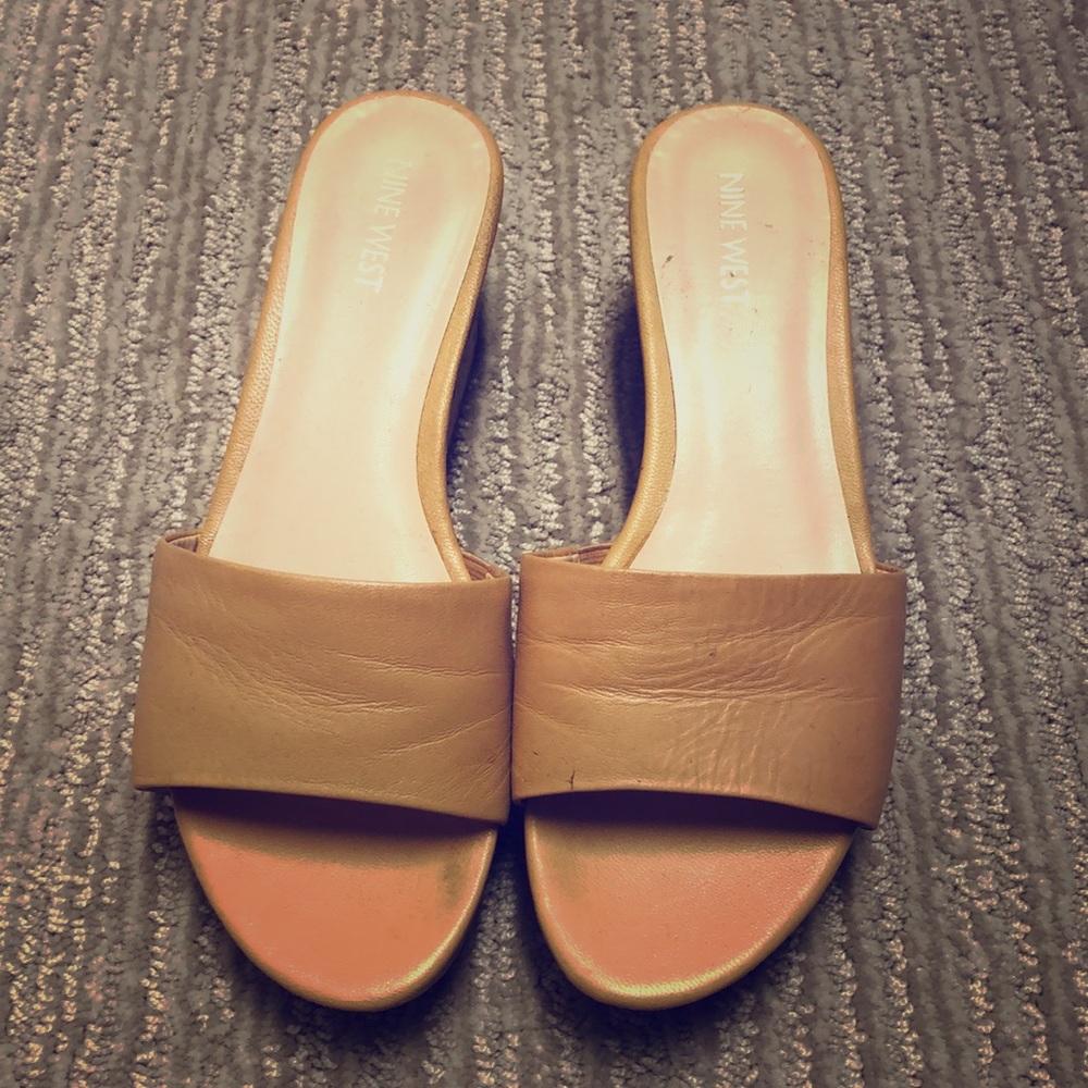 Nine West nude wedge sandals